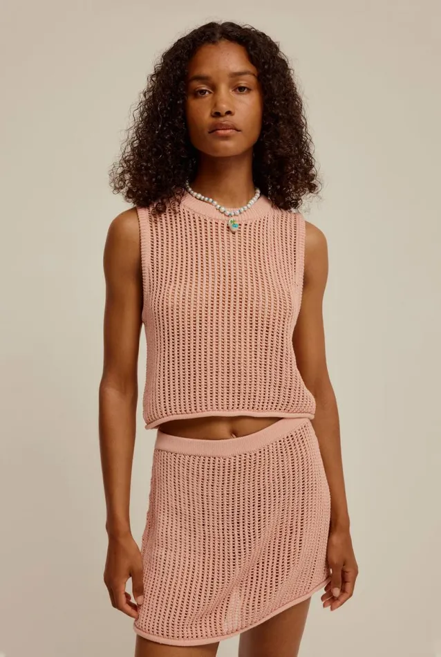 Woman Venroy Knitwear Crochet Knit Tank