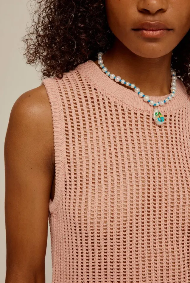 Woman Venroy Knitwear Crochet Knit Tank
