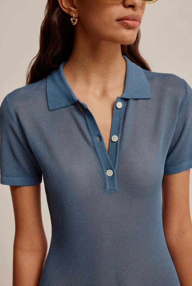 Woman Venroy Knitwear Slinky Knitted Polo Dress