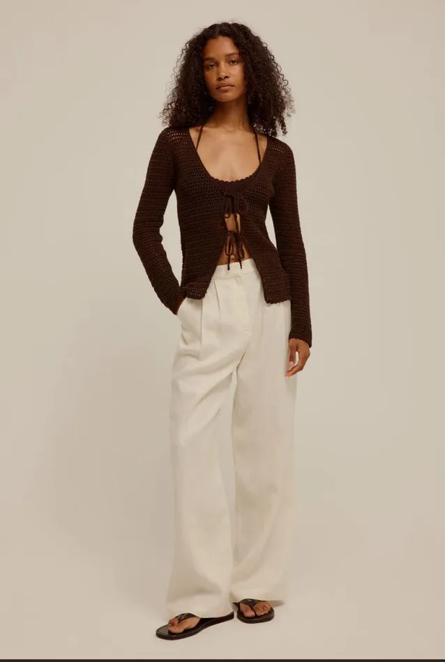 Woman Venroy Pants Fixed Waist Linen Trouser