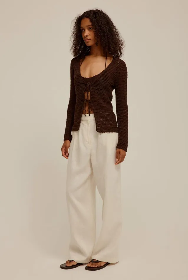 Woman Venroy Pants Fixed Waist Linen Trouser