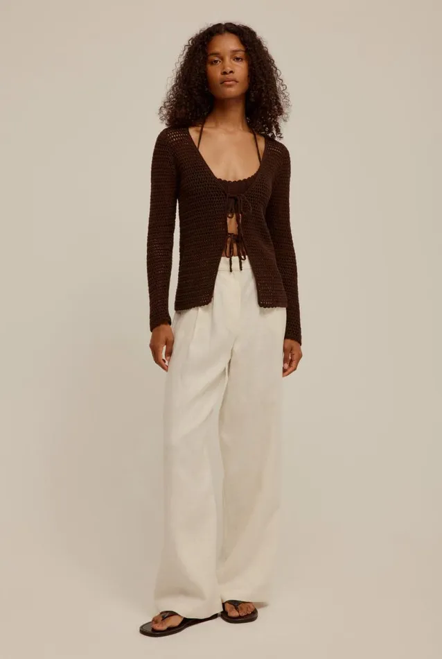 Woman Venroy Pants Fixed Waist Linen Trouser