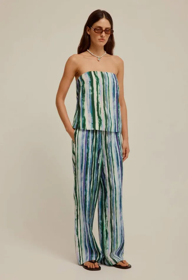 Woman Venroy Pants Printed Linen Wide Leg Pant