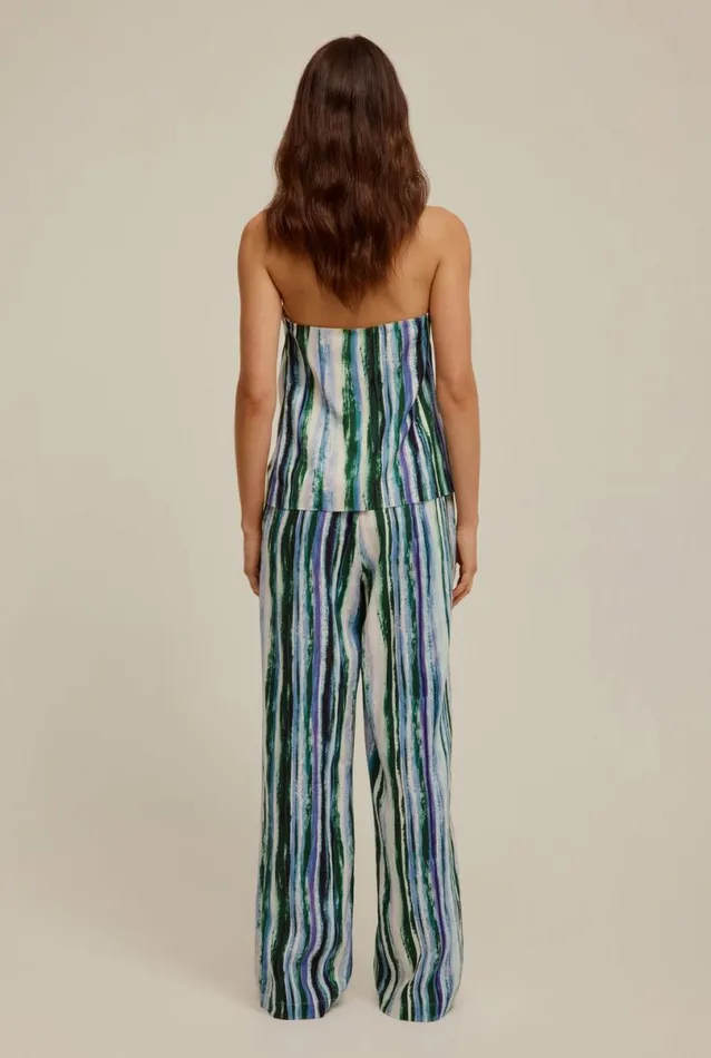 Woman Venroy Pants Printed Linen Wide Leg Pant