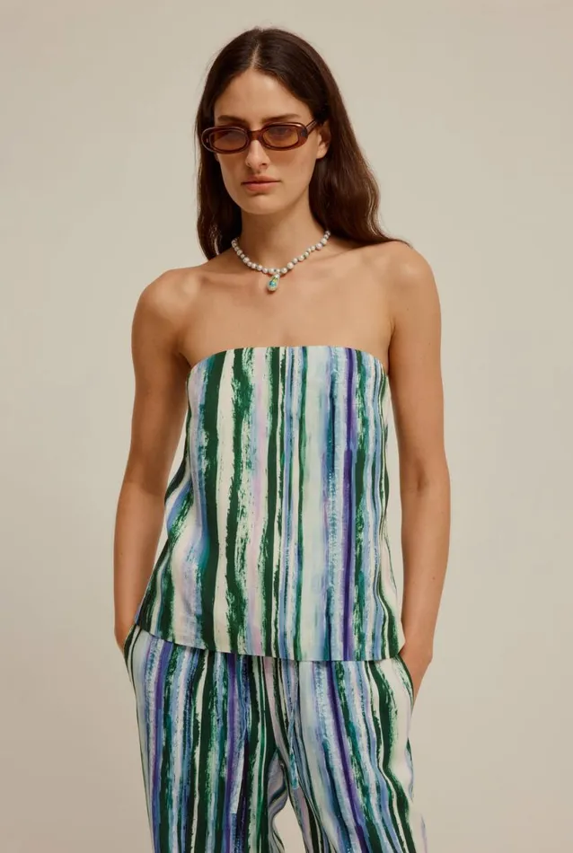 Woman Venroy Pants Printed Linen Wide Leg Pant
