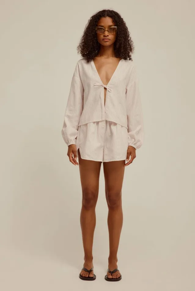 Woman Venroy Shorts Woven Stripe Boxer Short
