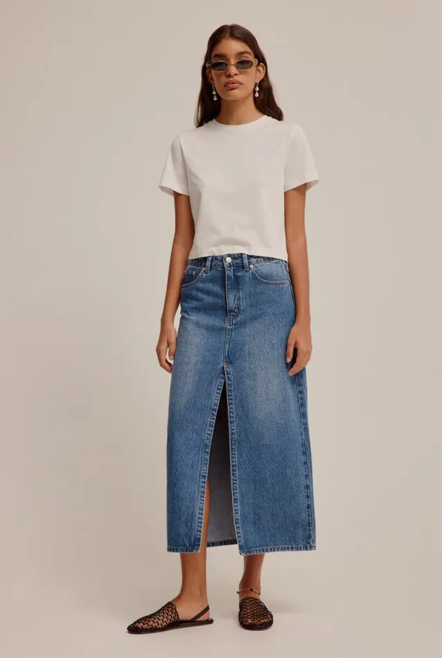 Woman Venroy Skirts Denim Midi Skirt