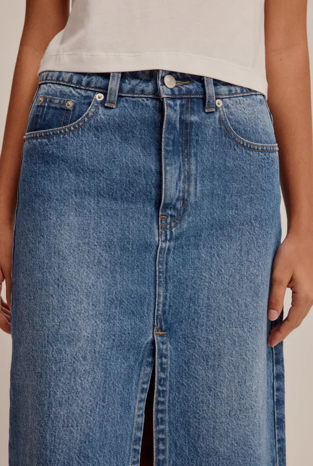 Woman Venroy Skirts Denim Midi Skirt