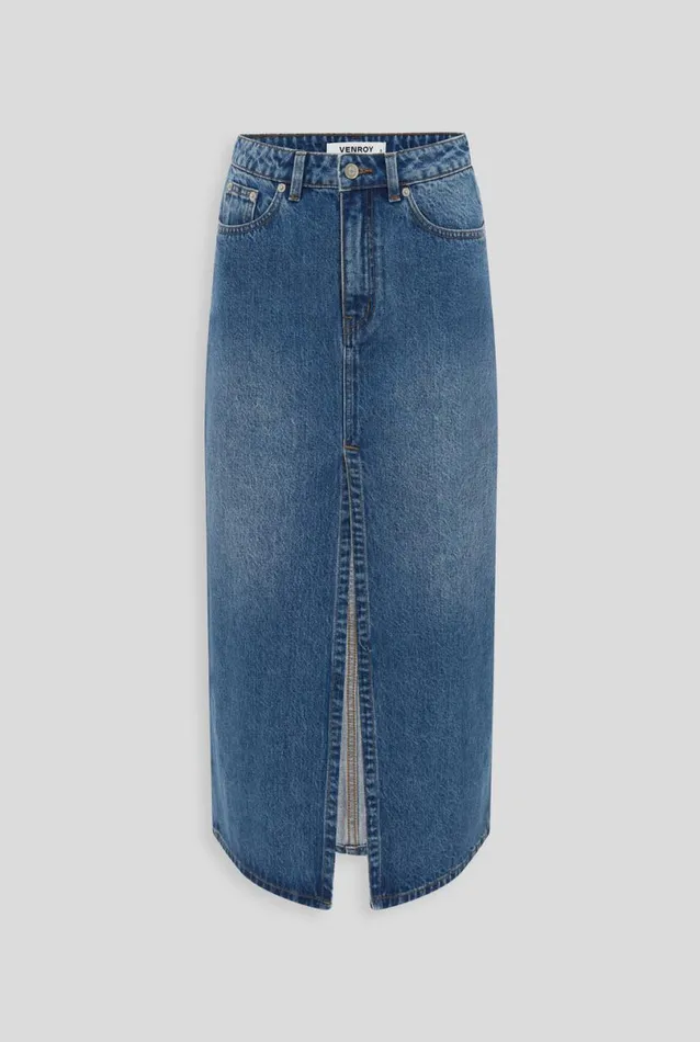 Woman Venroy Skirts Denim Midi Skirt