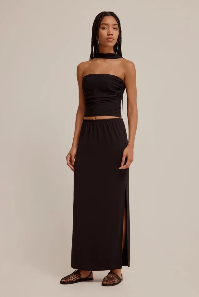 Woman Venroy Skirts Side Split Jersey Skirt
