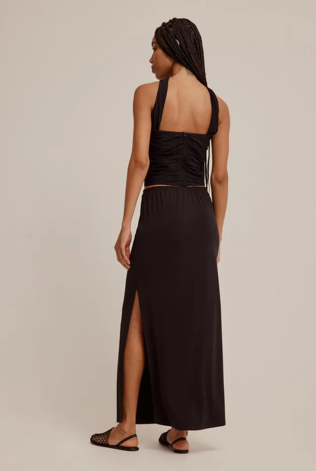 Woman Venroy Skirts Side Split Jersey Skirt