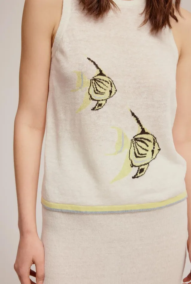 Woman Venroy TShirts and Tanks Intarsia Knitted Tank