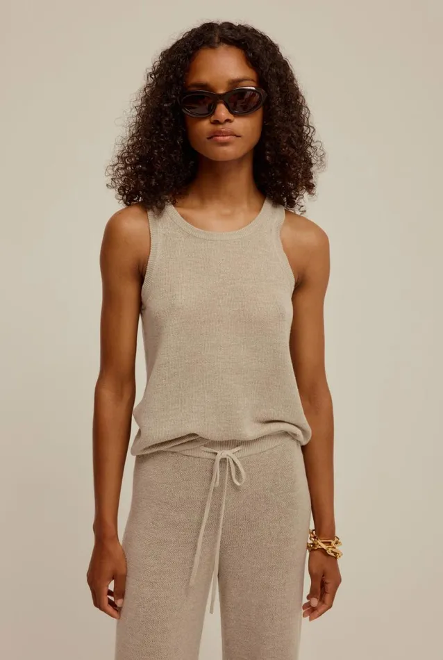 Woman Venroy TShirts and Tanks Linen Knitted Tank