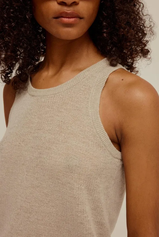 Woman Venroy TShirts and Tanks Linen Knitted Tank