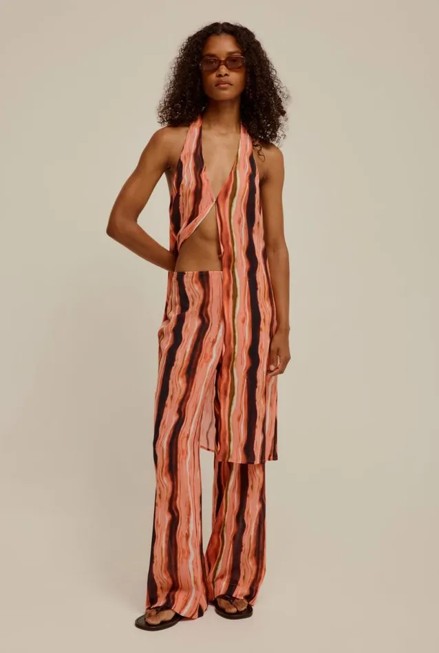 Woman Venroy Tops Crinkle Cotton Halter Vest
