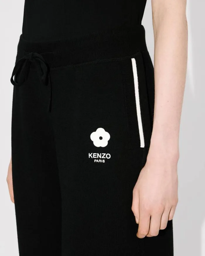 Women 039Boke 20039 Embroidered Pants In Wool And Cotton Black Kenzo Pants And Shorts