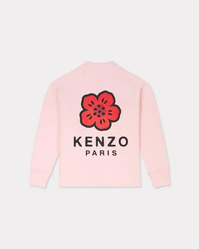 Women 039Boke Flower039 Embroidered Cardigan Faded Pink Kenzo Sweatshirts And Hoodies