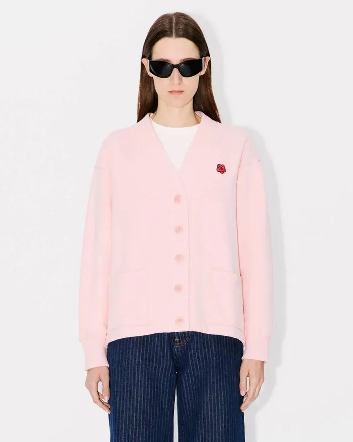Women 039Boke Flower039 Embroidered Cardigan Faded Pink Kenzo Sweatshirts And Hoodies