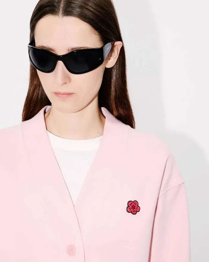 Women 039Boke Flower039 Embroidered Cardigan Faded Pink Kenzo Sweatshirts And Hoodies
