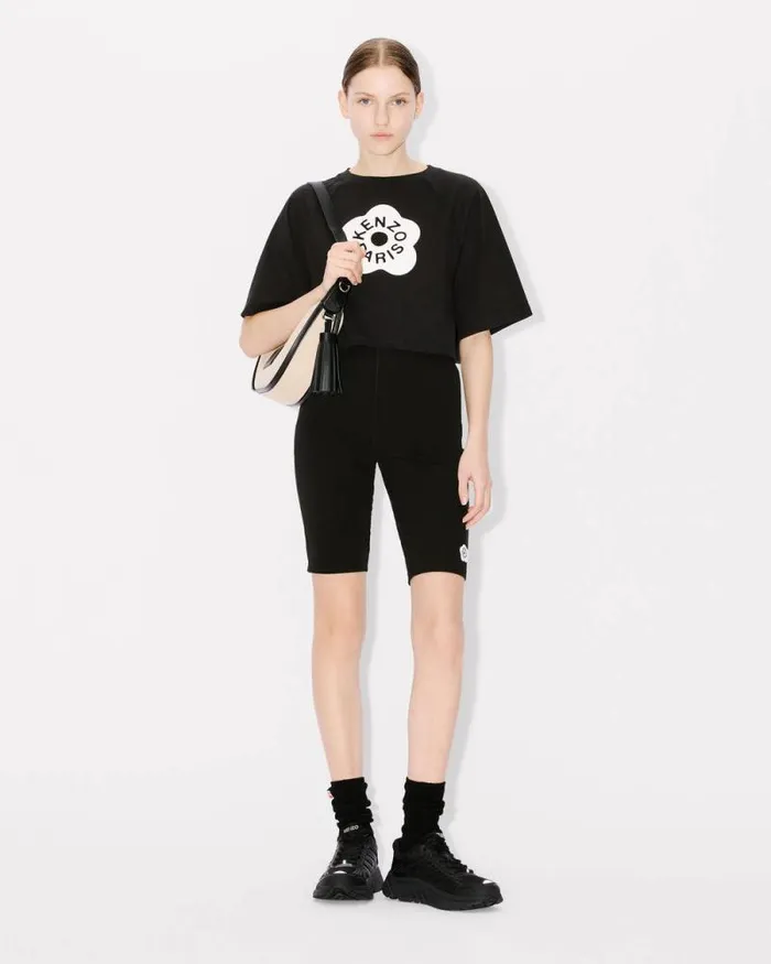 Women 039Boke Flower 20039 Embroidered Biker Shorts Black Kenzo Pants And Shorts