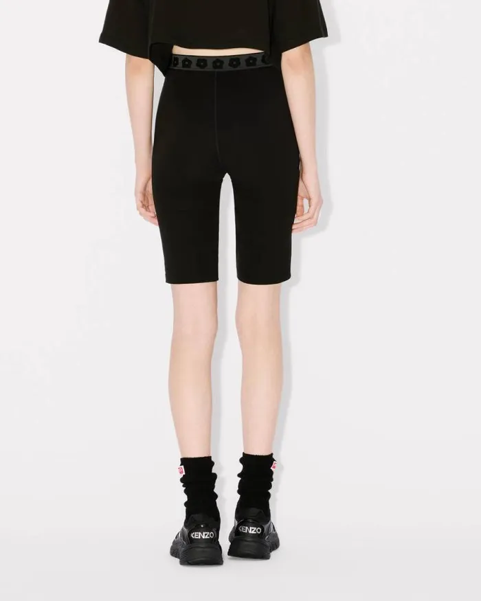 Women 039Boke Flower 20039 Embroidered Biker Shorts Black Kenzo Pants And Shorts