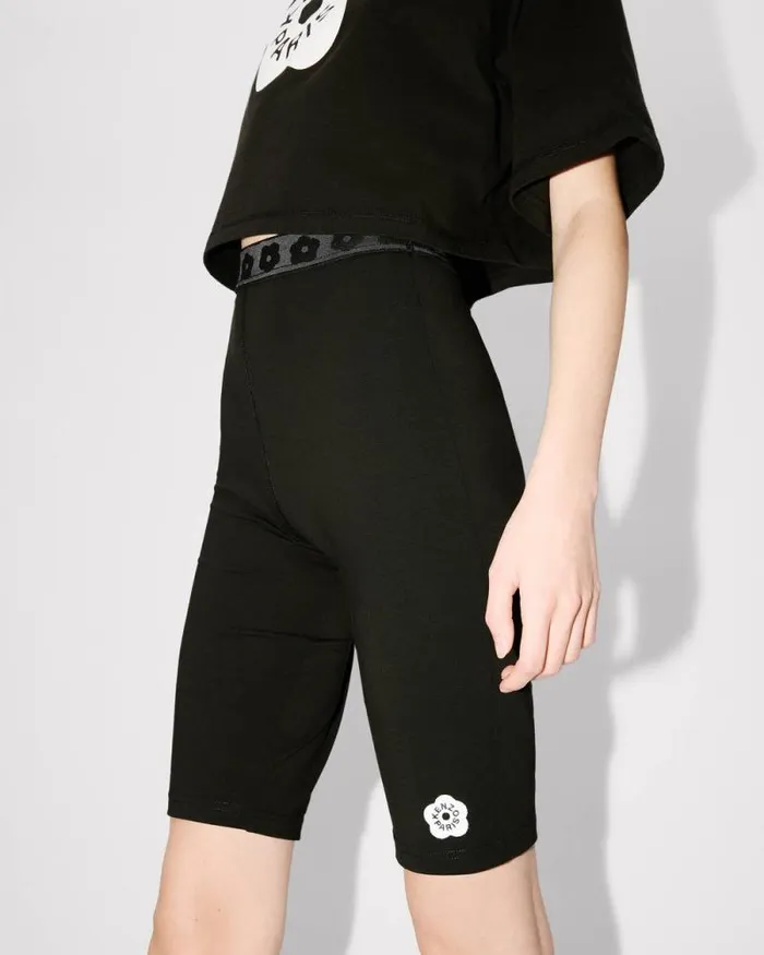 Women 039Boke Flower 20039 Embroidered Biker Shorts Black Kenzo Pants And Shorts