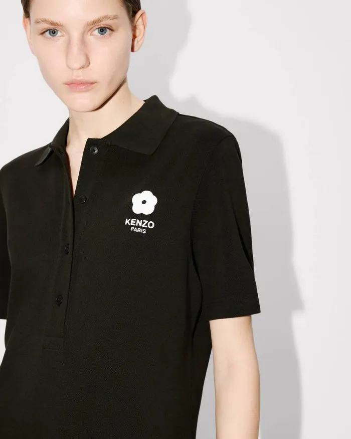 Women 039Boke Flower 20039 Embroidered Mini Polo Dress Black Kenzo Dresses And Skirts