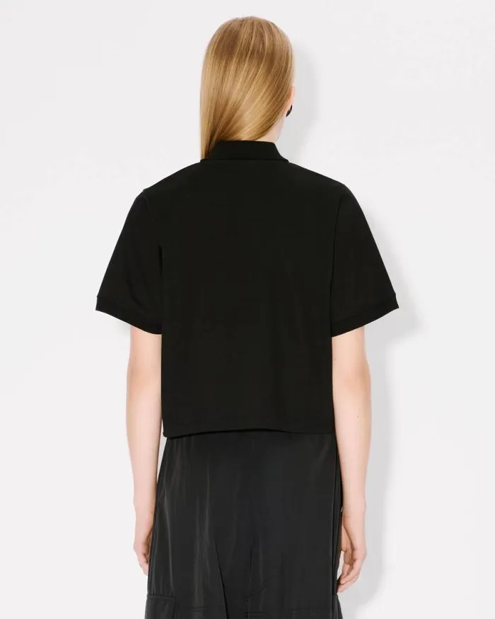 Women 039Boke Flower 20039 Embroidered Polo In Cotton Black Kenzo Tshirts And Polos