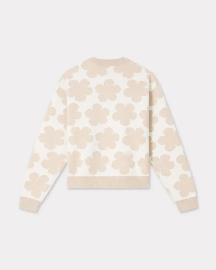 Women 039Hana Dots039 Embroidered Cardigan In Wool And Cotton Off White Kenzo Sweaters And Cardigans