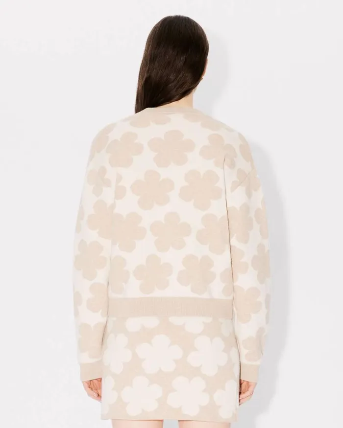 Women 039Hana Dots039 Embroidered Cardigan In Wool And Cotton Off White Kenzo Sweaters And Cardigans