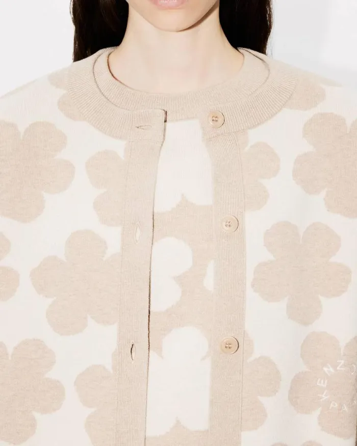 Women 039Hana Dots039 Embroidered Cardigan In Wool And Cotton Off White Kenzo Sweaters And Cardigans