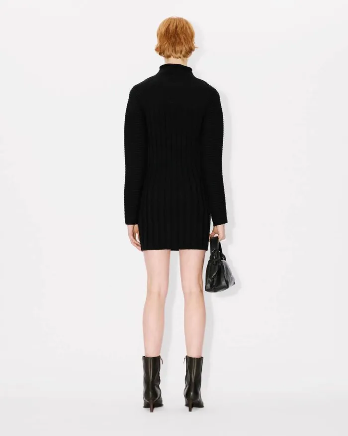 Women 039KENZO 3D039 Embroidered Mini Dress Black Kenzo Dresses And Skirts
