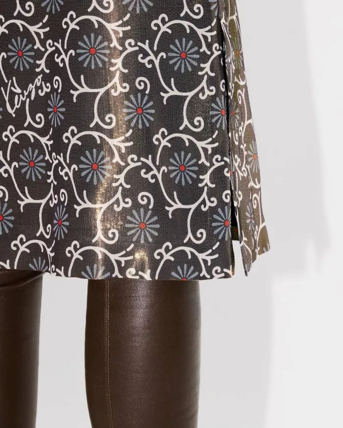 Women 039KENZO Marguerite039 Straight Midi Skirt Blue Black Kenzo Dresses And Skirts