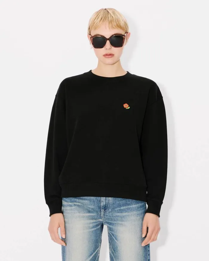 Women 039KENZO Pop039 Embroidered Sweatshirt In Cotton Black Kenzo Sweatshirts And Hoodies