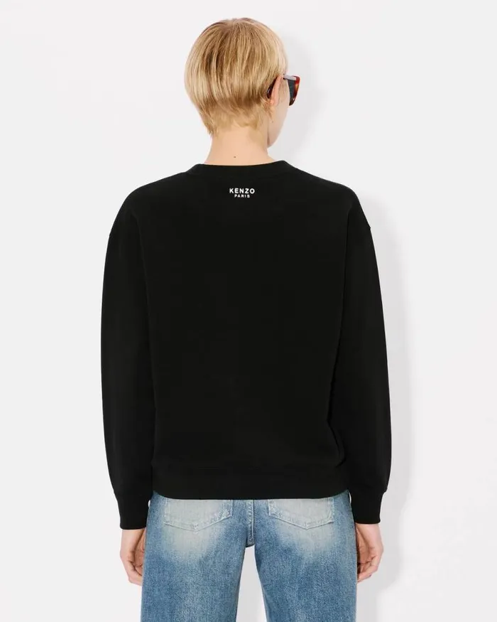 Women 039KENZO Pop039 Embroidered Sweatshirt In Cotton Black Kenzo Sweatshirts And Hoodies