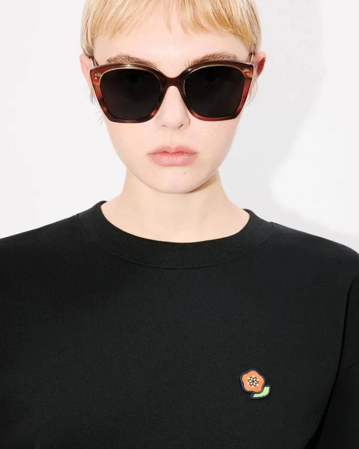 Women 039KENZO Pop039 Embroidered Sweatshirt In Cotton Black Kenzo Sweatshirts And Hoodies