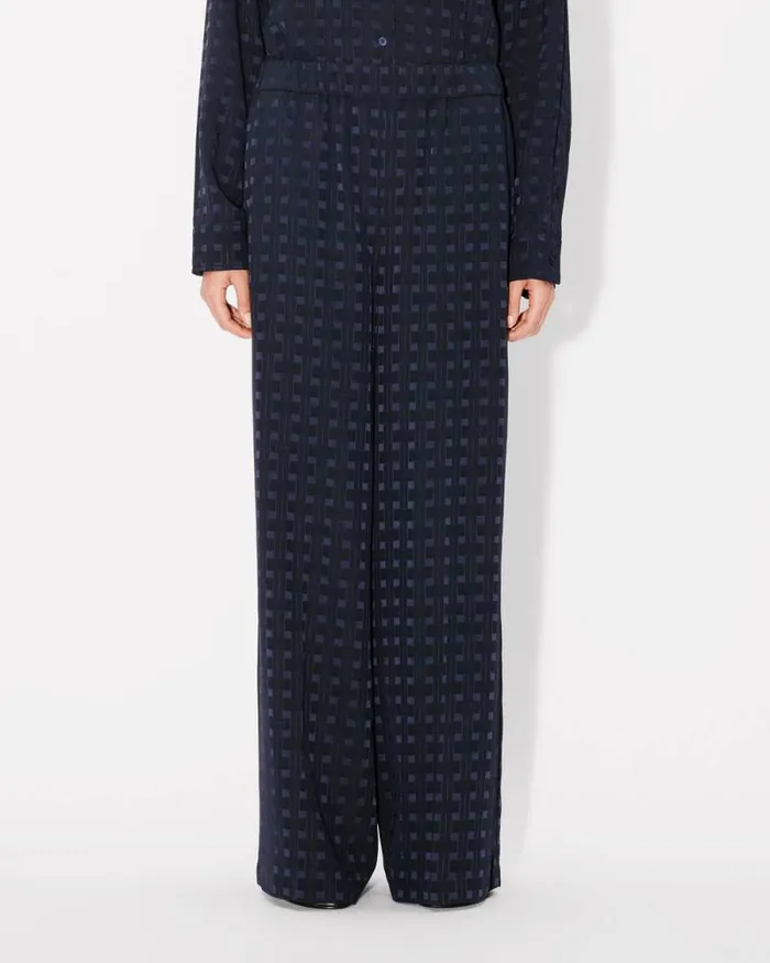 Women 039KENZO Weave039 Pajama Pants Midnight Blue Kenzo Pants And Shorts