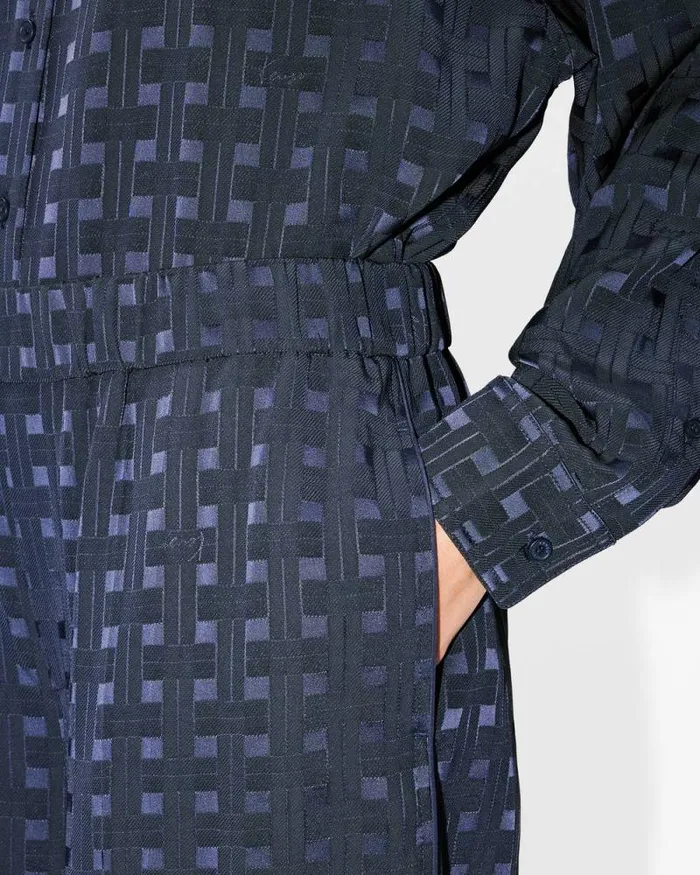 Women 039KENZO Weave039 Pajama Pants Midnight Blue Kenzo Pants And Shorts