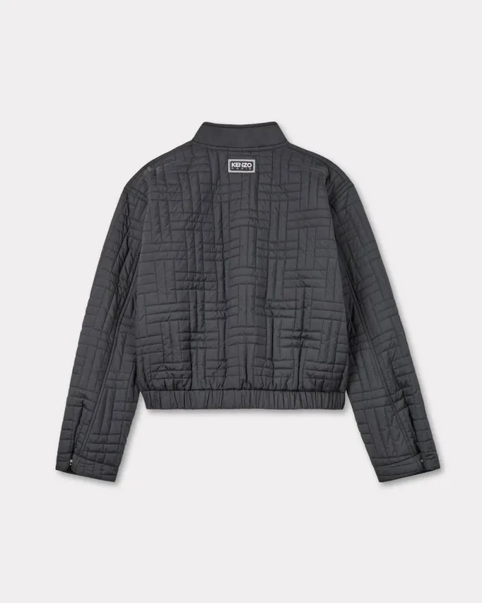 Women 039KENZO Weave039 Quilted Puffer Black Kenzo Jackets And Coats