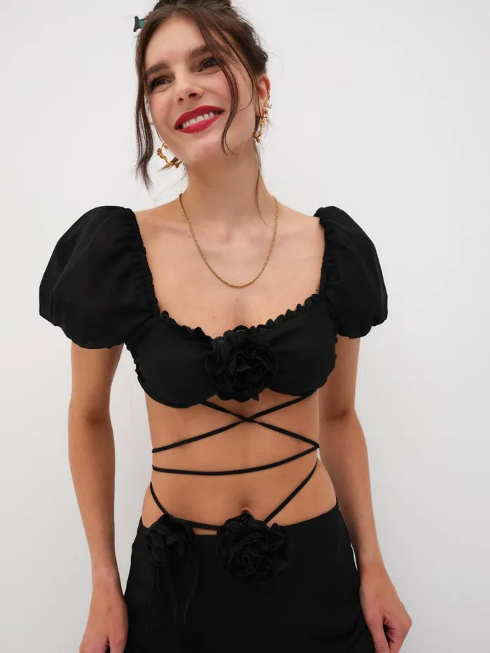 Women Adella Top Black For Love and Lemons Tops Women Adella Top Black For Love and Lemons Tops