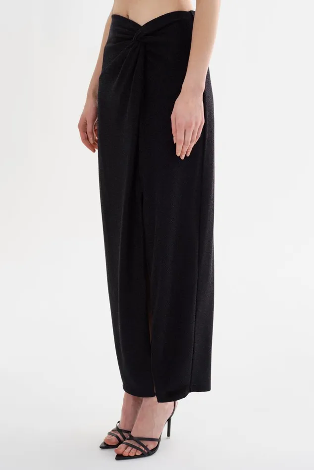 Women AINSLEE Lurex Knit Maxi Skirt Black LAMARQUE Skirts