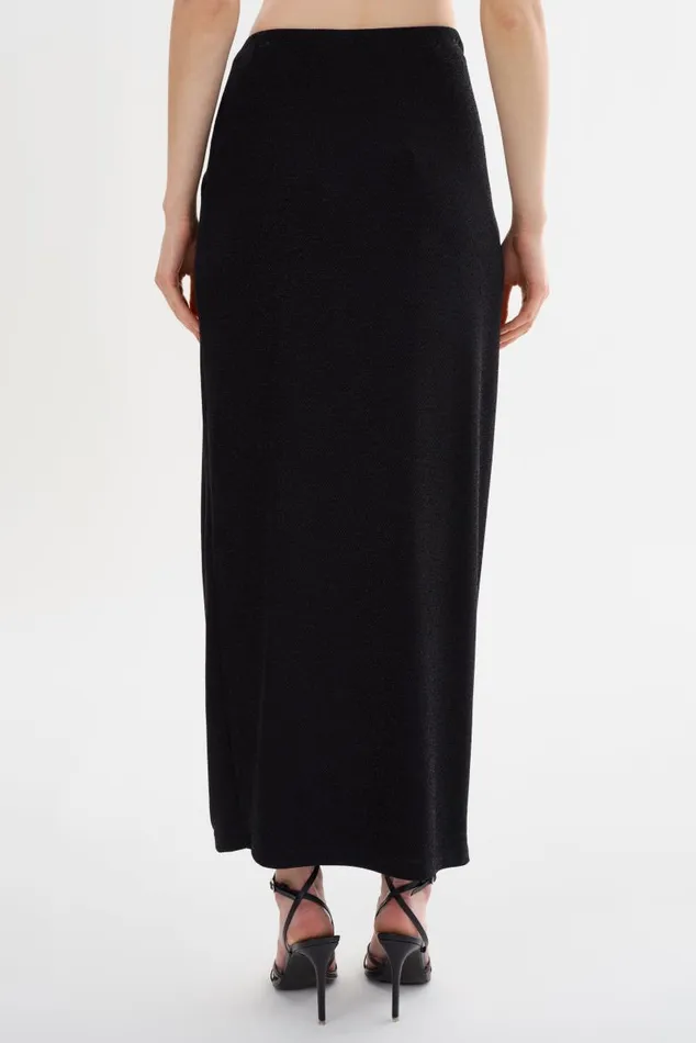 Women AINSLEE Lurex Knit Maxi Skirt Black LAMARQUE Skirts