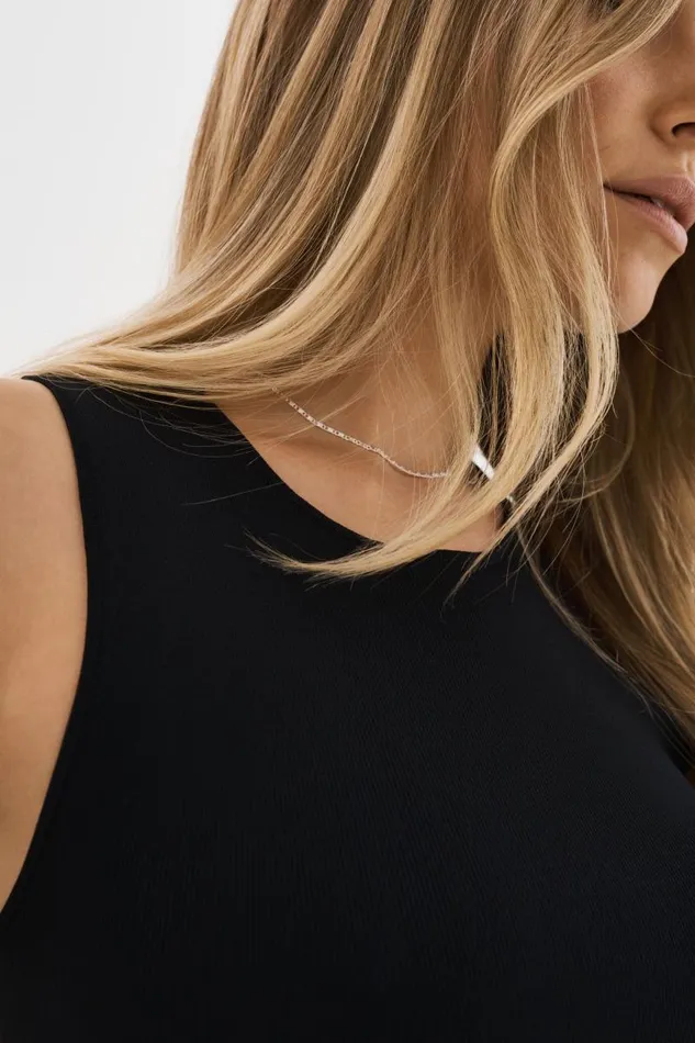 Women AMBRA Rib Knit Tank Top Black LAMARQUE Tops Women AMBRA Rib Knit Tank Top Black LAMARQUE Tops