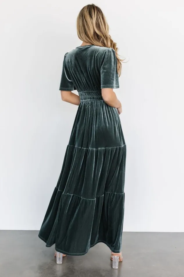 Women Artemis Velvet Maxi Dress Eucalyptus Baltic Born Maxi Dresses Women Artemis Velvet Maxi Dress Eucalyptus Baltic Born Maxi Dresses