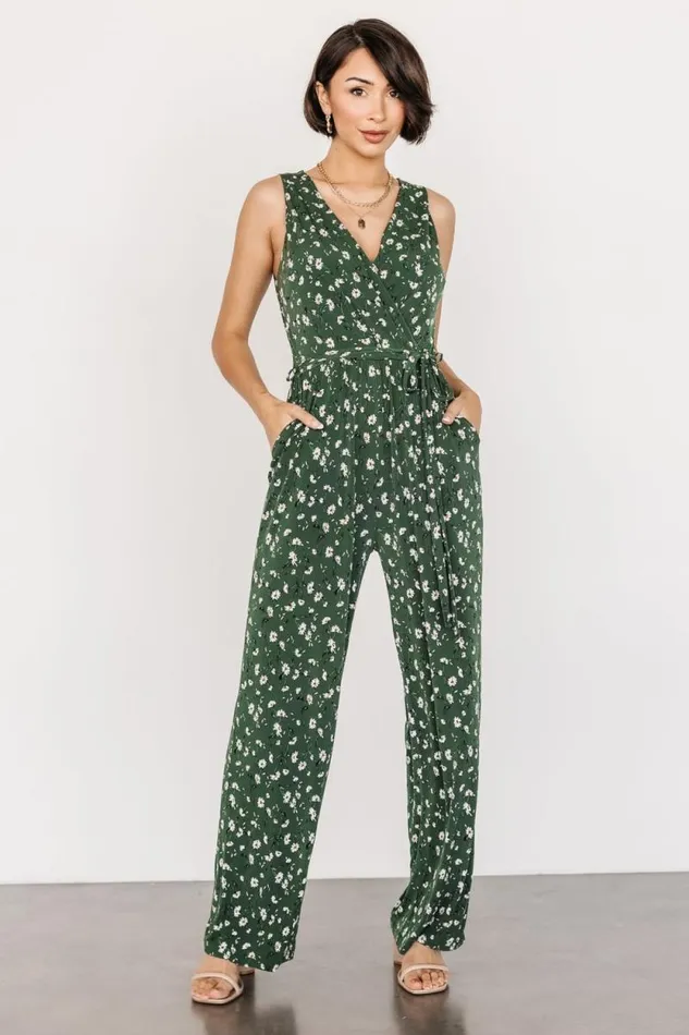 Women Ashlyn Jumpsuit Green Floral Baltic Born Jumpsuits and Rompers