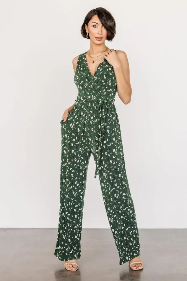 Women Ashlyn Jumpsuit Green Floral Baltic Born Jumpsuits and Rompers