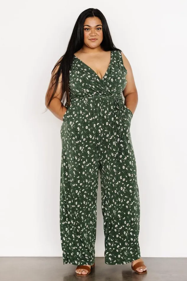 Women Ashlyn Jumpsuit Green Floral Baltic Born Jumpsuits and Rompers