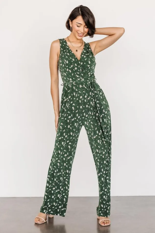 Women Ashlyn Jumpsuit Green Floral Baltic Born Jumpsuits and Rompers