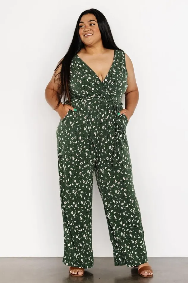 Women Ashlyn Jumpsuit Green Floral Baltic Born Jumpsuits and Rompers