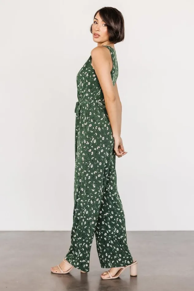 Women Ashlyn Jumpsuit Green Floral Baltic Born Jumpsuits and Rompers